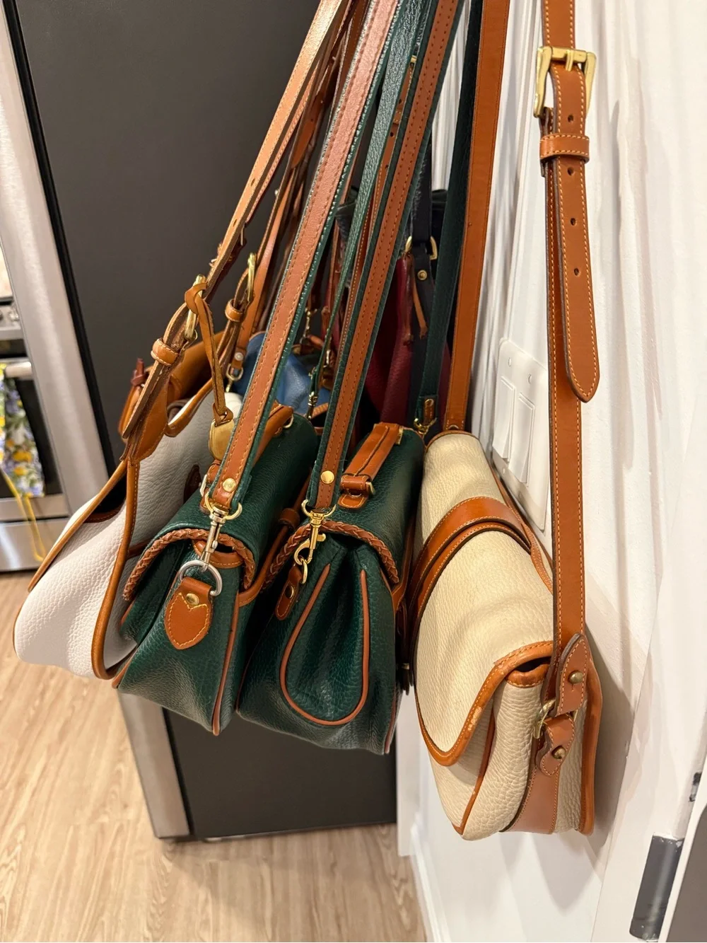 Dooney & Bourke Two-Tone Tan and Cream Leather Tote
